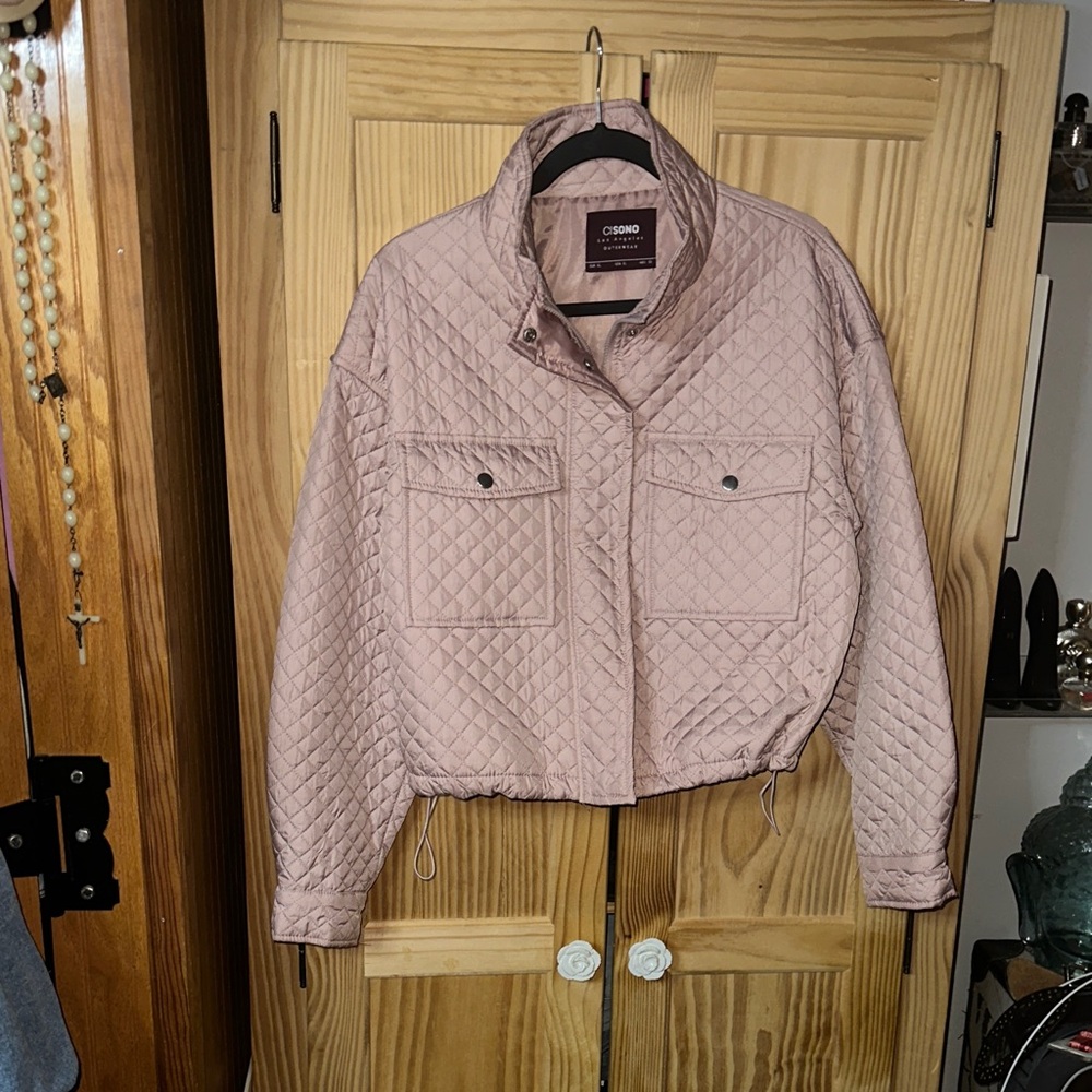 Ci Sono Blush Quilted Puffer Jacket
